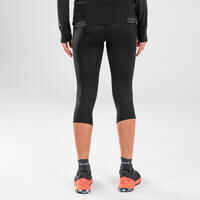 WOMEN'S 3/4 TRAIL RUNNING LEGGINGS EMBOSS - BLACK/BRONZE