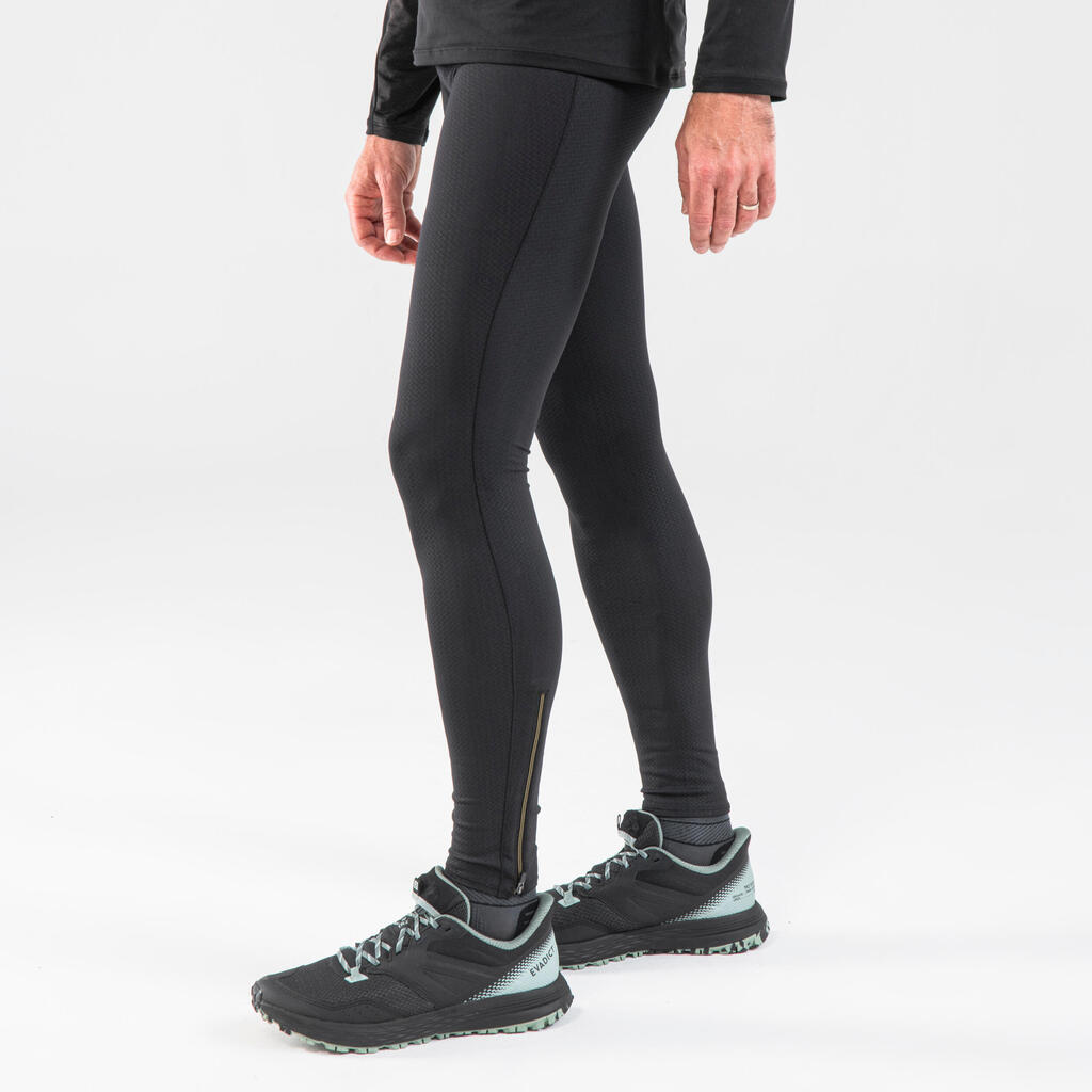 Men's Trail Running Long Leggings Emboss - black