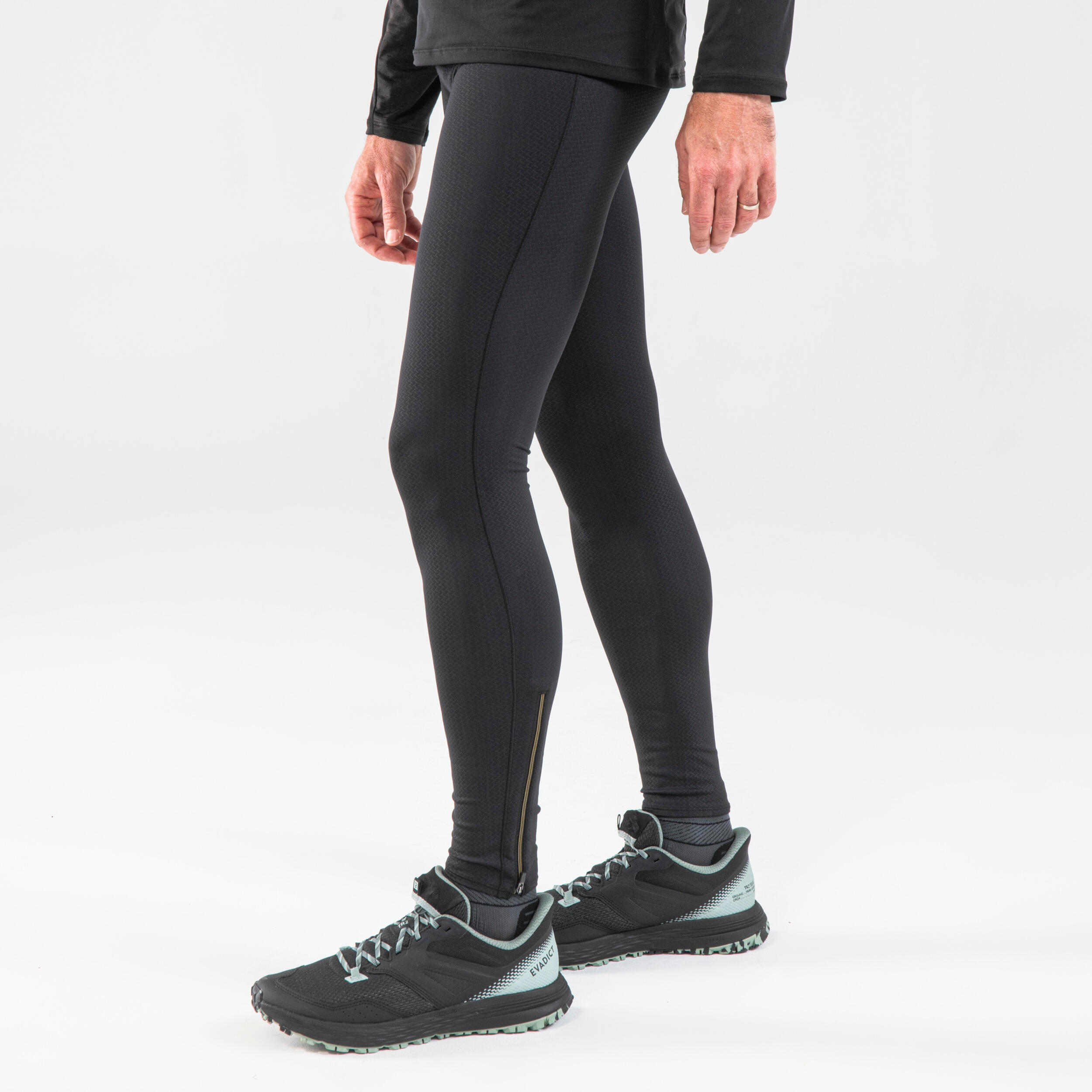 Leggings Trail Running Emboss Hombre Negro Largo Decathlon