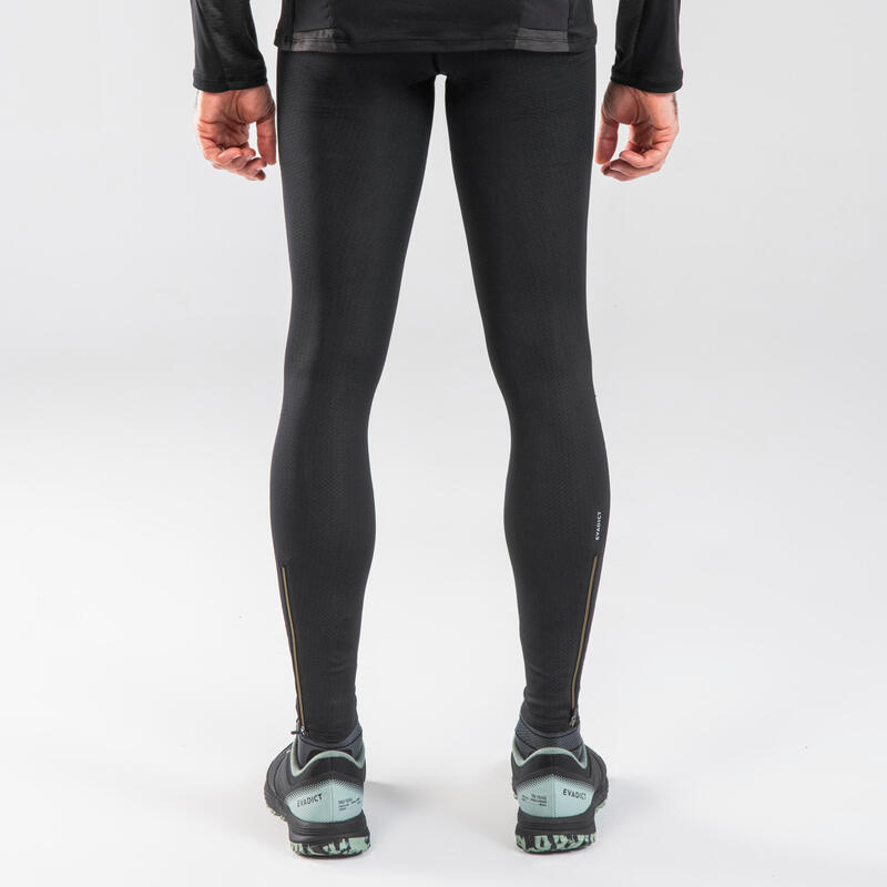 Lauftights lang Trailrunning Herren - Emboss schwarz 