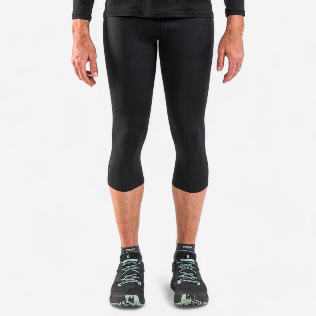 Men's Trail Running Crop Bottoms - embossed black