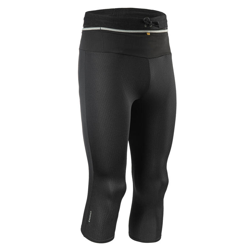 LEGGING DE TRAIL RUNNING 3/4 HOMME EMBOSS NOIR