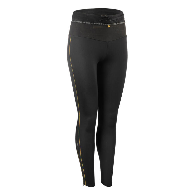 LEGGING DE TRAIL RUNNING LONG FEMME EMBOSS NOIR BRONZE