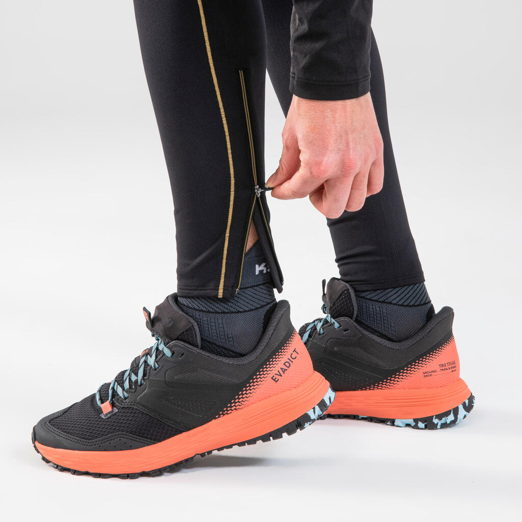 Lauftights lang Damen Transportbund Trailrunning - Run 900 schwarz