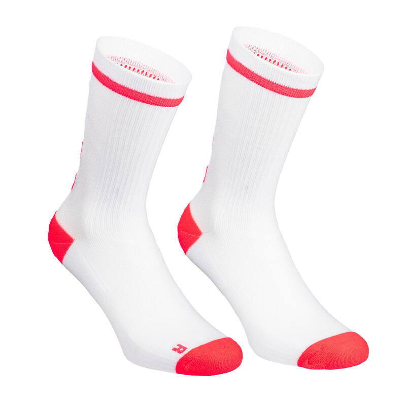 Chaussettes de handball ELITE femme blanc rose