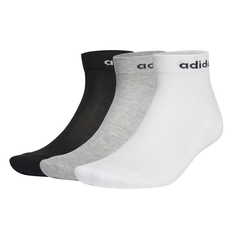 Calcetines media caña de tenis Pack de 3 Adidas negro blanco gris