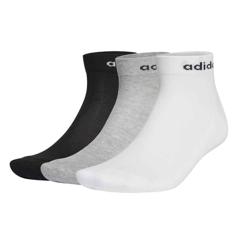 CHAUSSETTES DE SPORT ADIDAS MI-HAUTES NOIR BLANC GRIS LOT DE 3