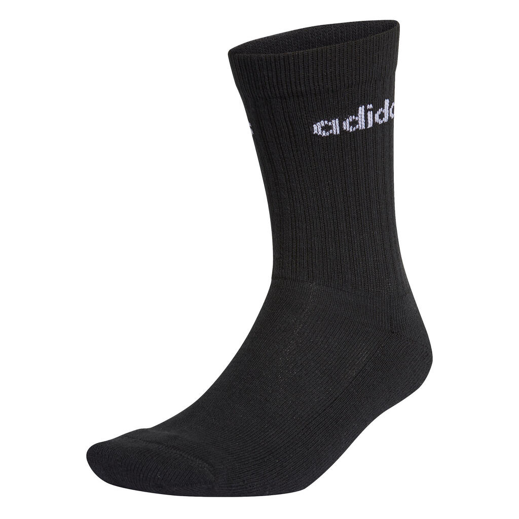 Športové ponožky vysoké 3 páry čierne