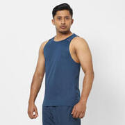Men Polyester Slim-Fit Gym Tank Top - Blue