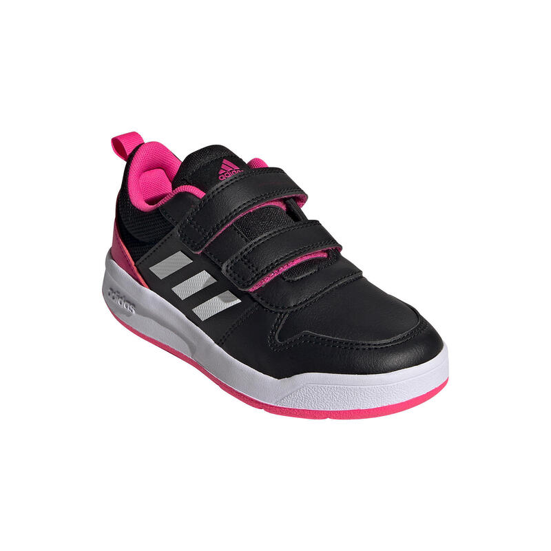 Baskets à scratch enfant - ADIDAS TENSAUR noir/rose