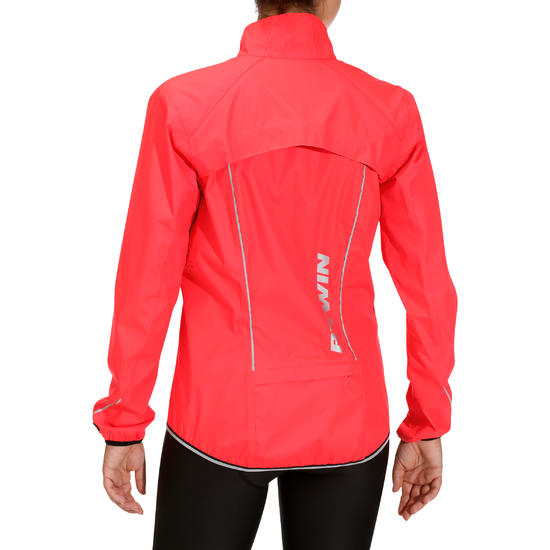 500 Women&39s Cycling Rain Jacket - Fluorescent Pink - Women&39s