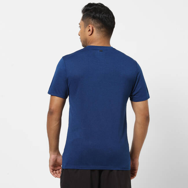 Buy Men Polyester Basic Gym T-Shirt - Solid Blue Online