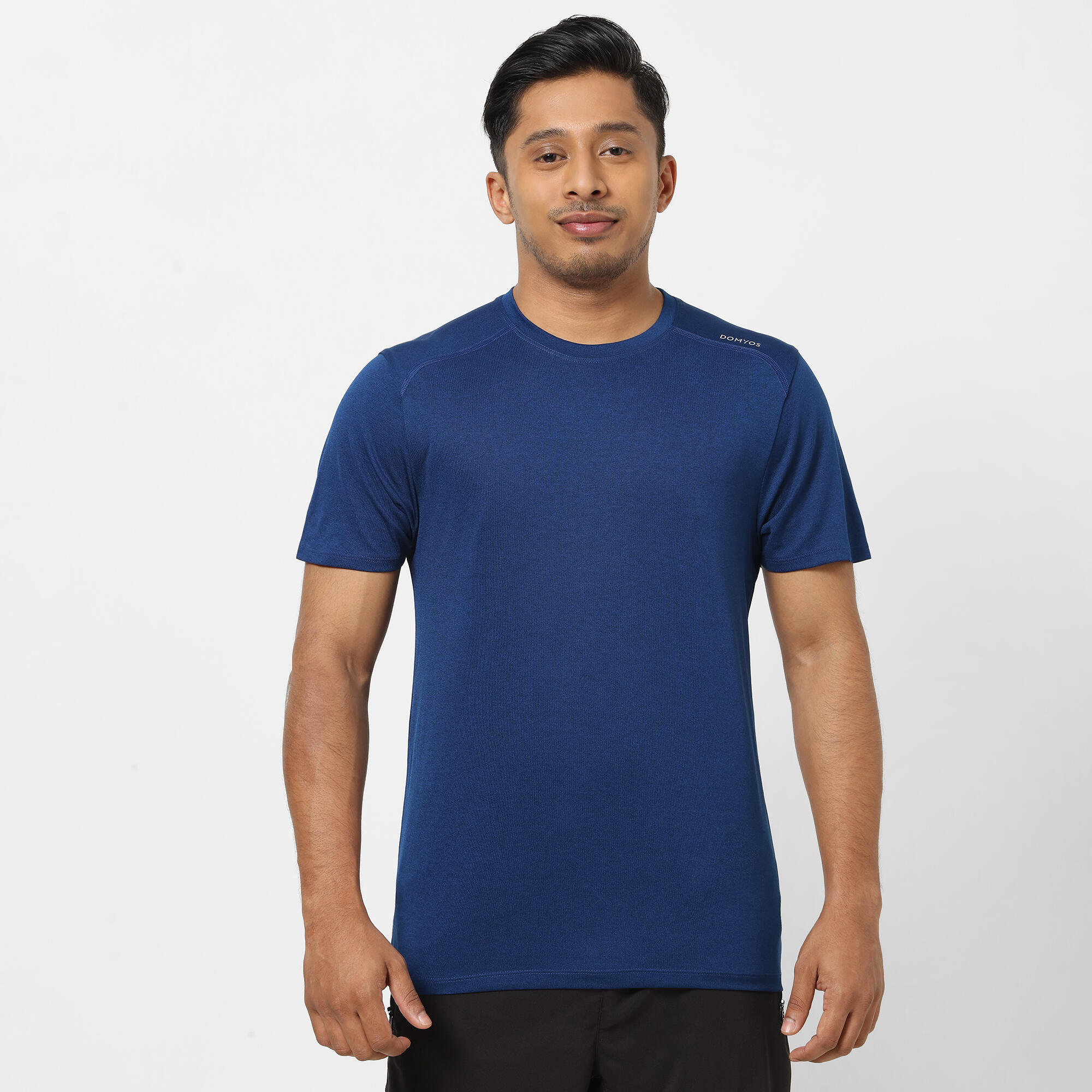 domyos Men Gym Sports T Shirt Polyester Mottled Solid Blue-picture-23