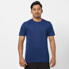 Men Gym Sports T Shirt Polyester Mottled Solid Blue