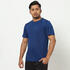 Men Gym T Shirt Polyester 100 Mottled Solid Blue