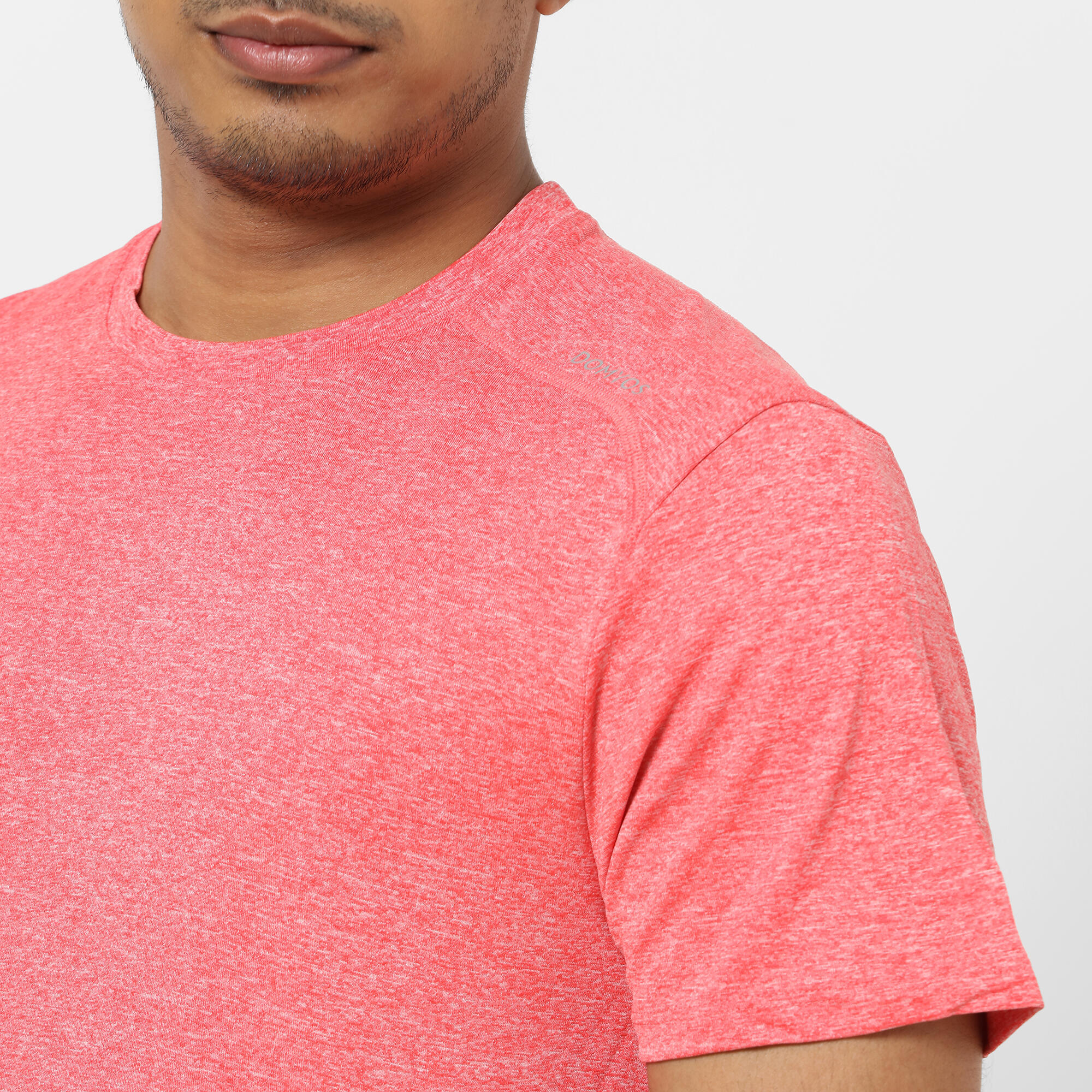 Men's Crew Neck Breathable Essential Fitness T-Shirt - Light Red Marl 7/22
