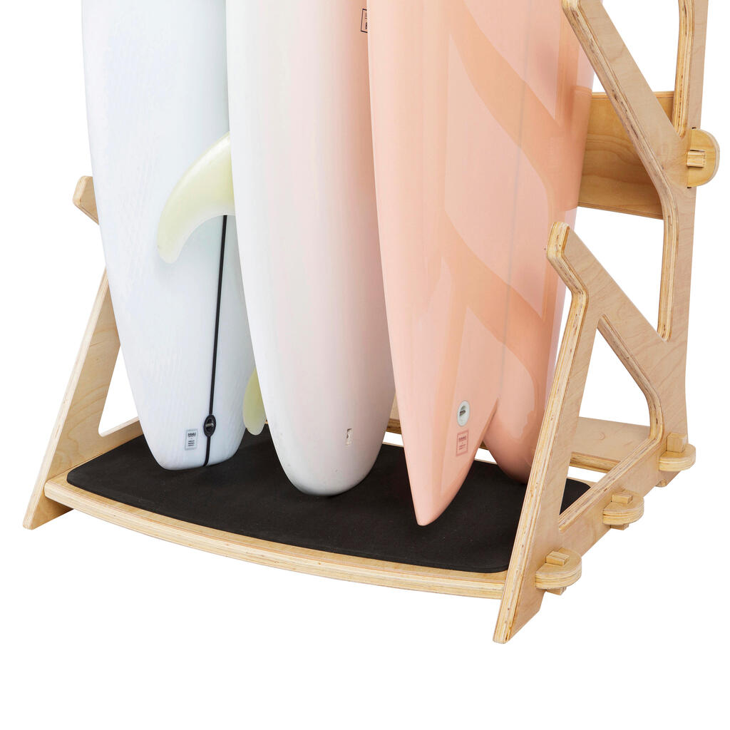 Free-standing SURFBOARD RACK for 3 boards store vertically or horizontally