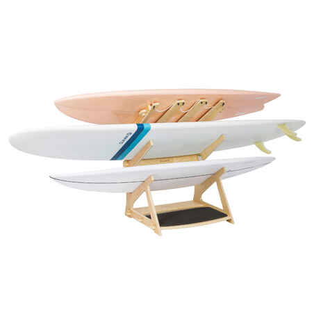 Free-standing SURFBOARD RACK for 3 boards store vertically or horizontally