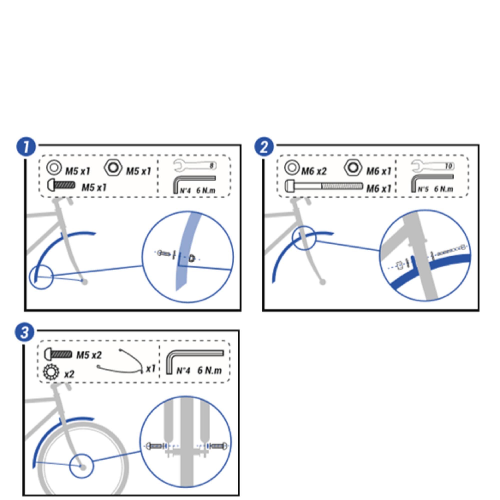 Fietsspatbord 16 inch blauw (verkocht per paar, zonder schroeven) 2/3