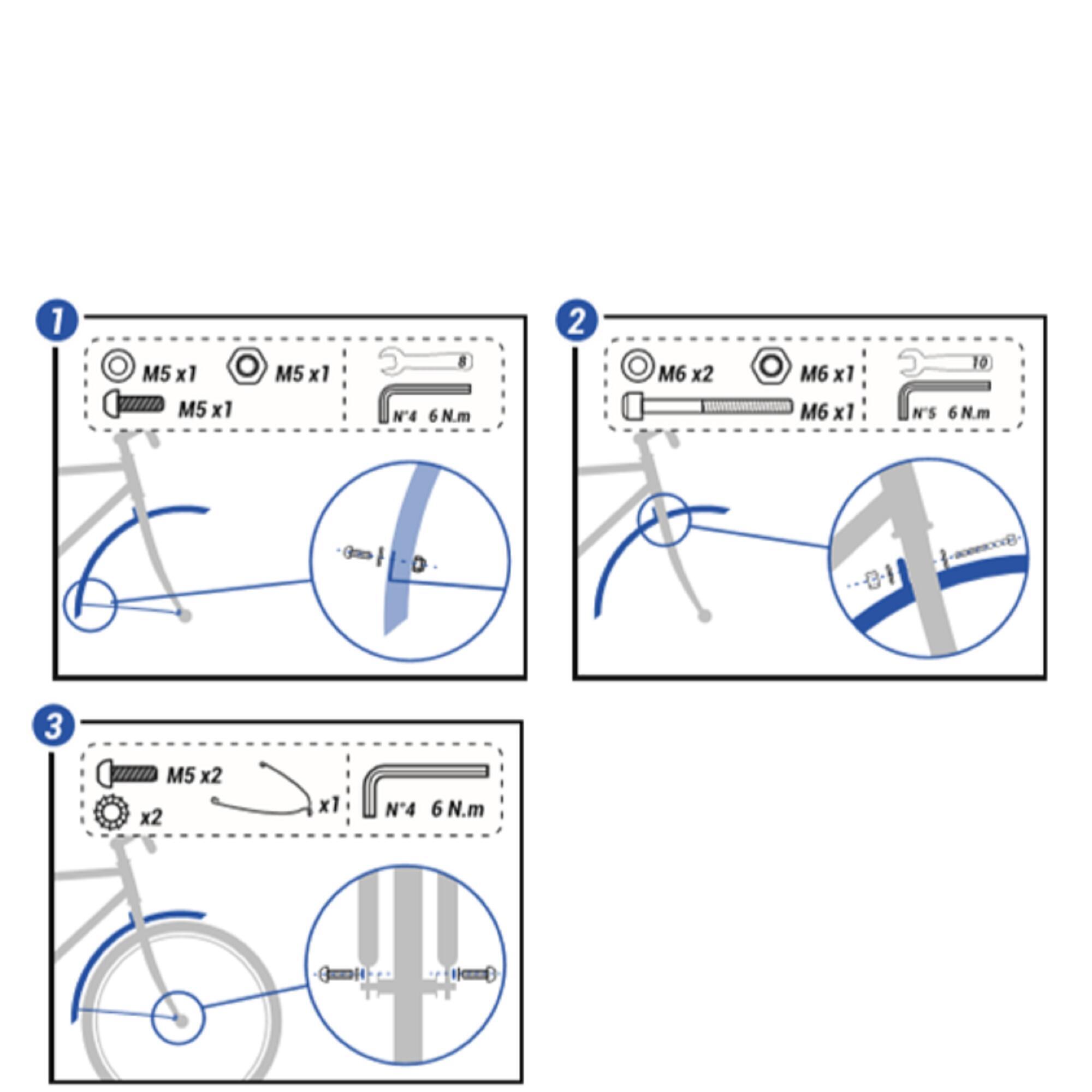 20 inch white bike mudguard (per pair, sold without screw kit)