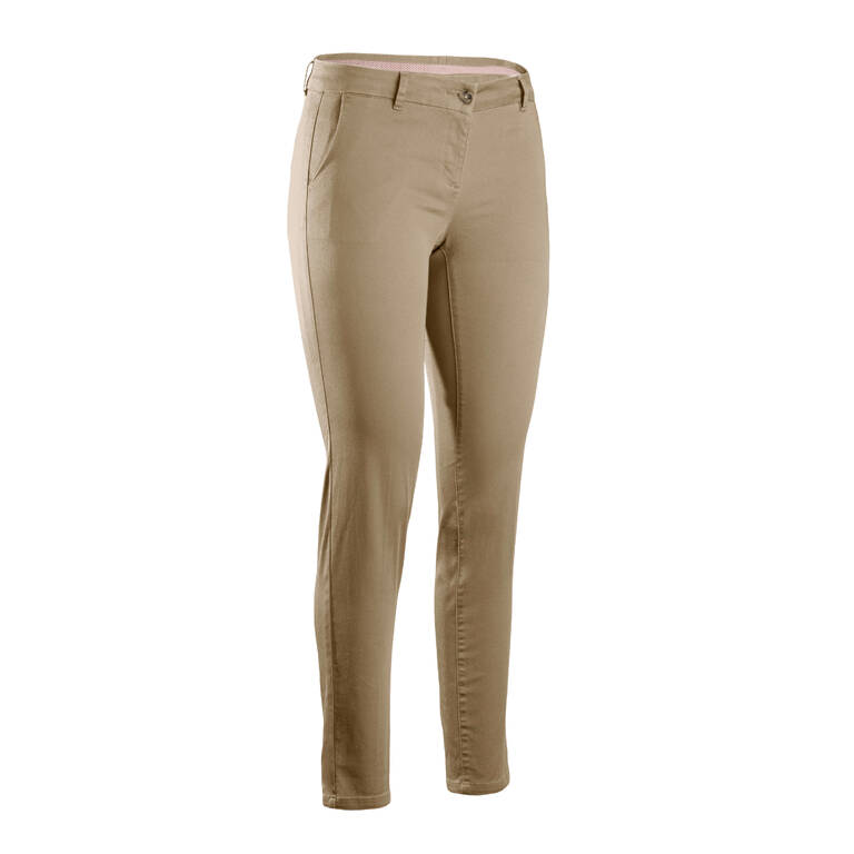 Women's golf trousers MW500 beige