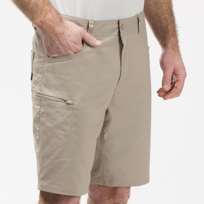 Pantalon scurt Regular Drumeție în natură NH500 Bej Bărbați
