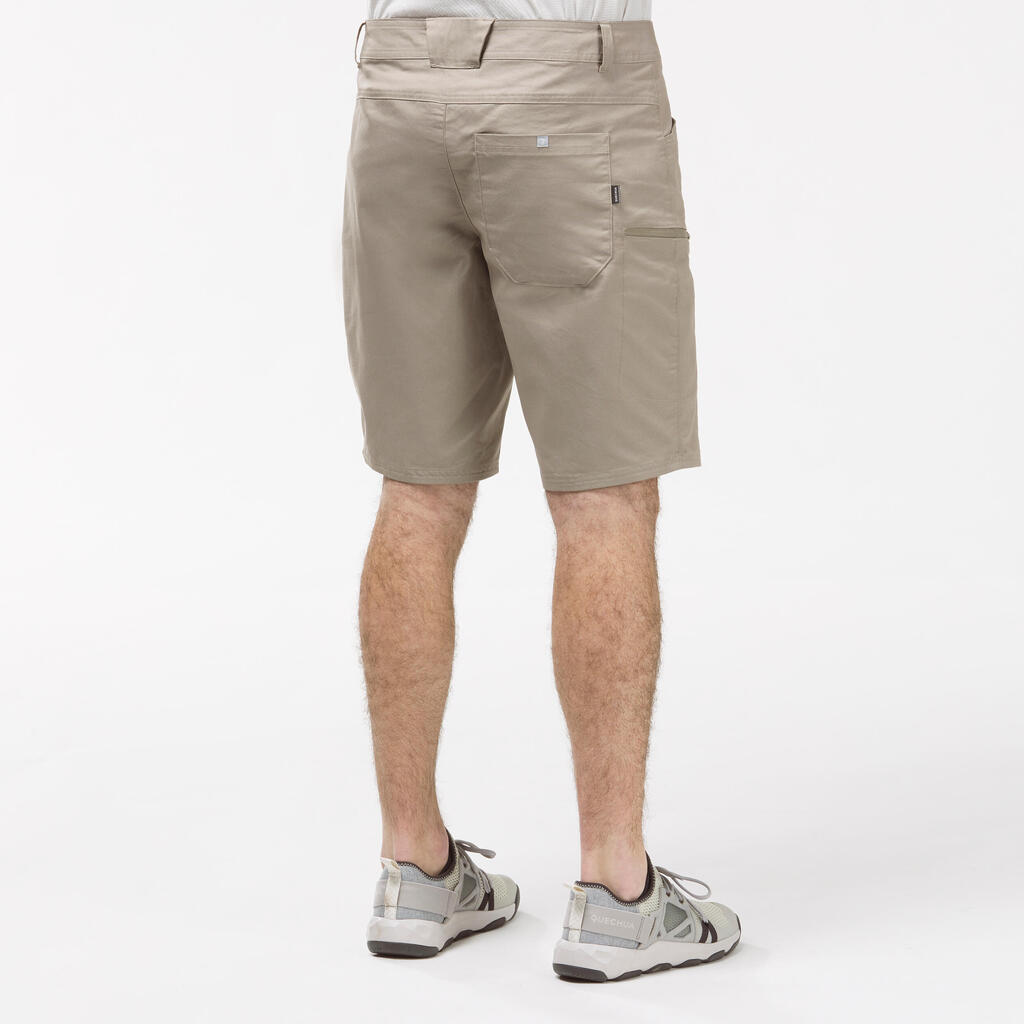 Pantaloneta tipo dril de senderismo para Hombre Quechua NH500 gris