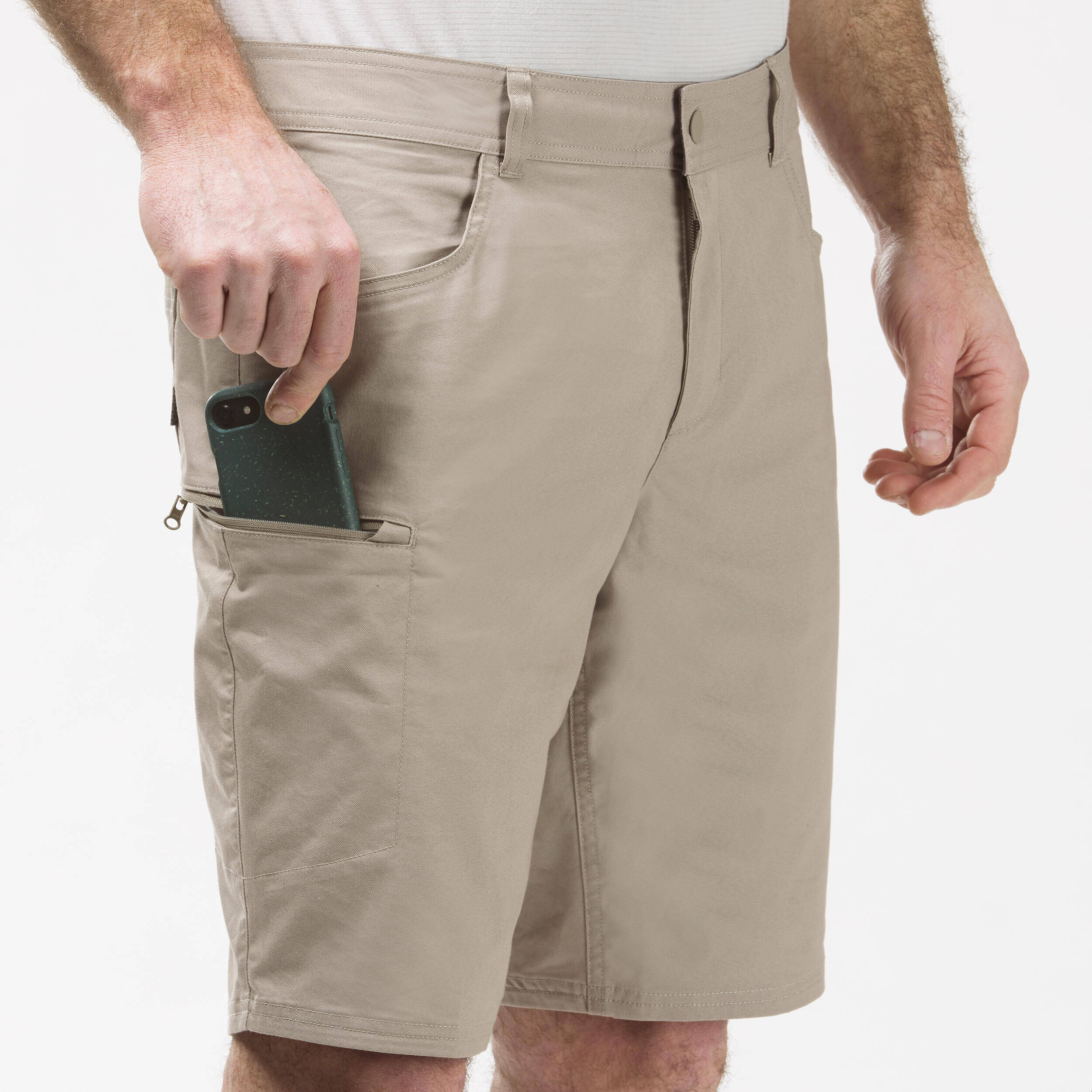 Men Light Cargo Shorts Beige - NH500 -  3