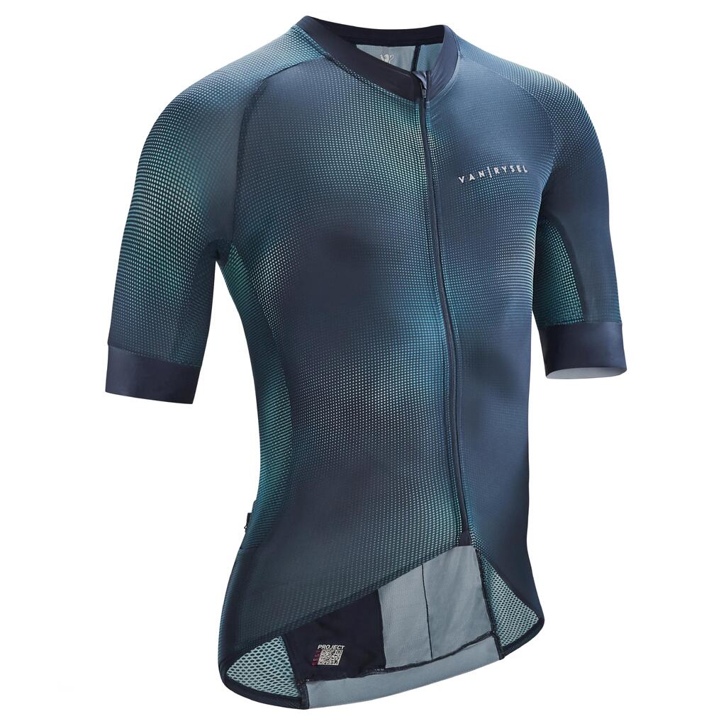 Men's short-sleeved road cycling summer jersey endurance racer - changing blue