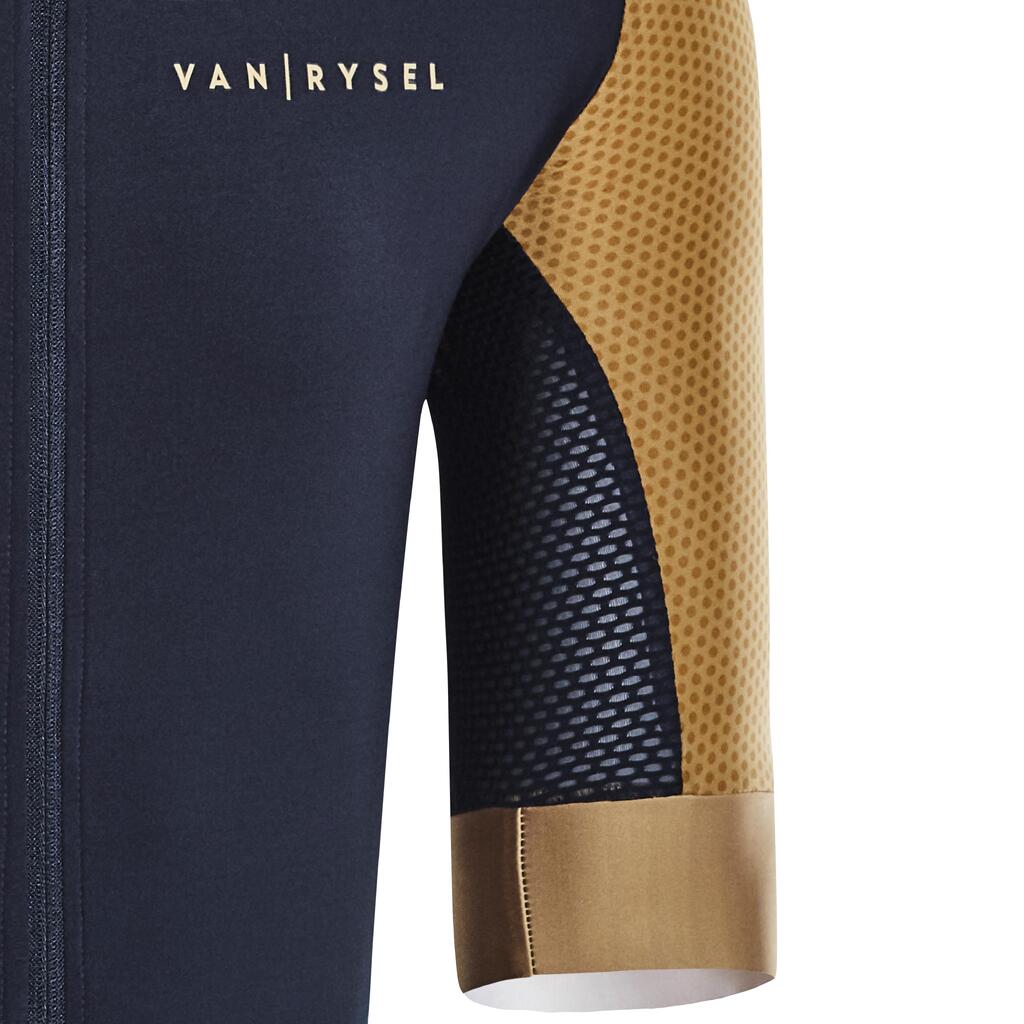 Men's short-sleeved road cycling summer jersey racer - navy/antique bronze