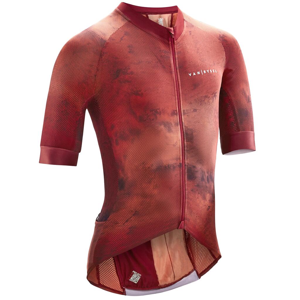 Men's short-sleeved road cycling summer jersey endurance racer - changing red