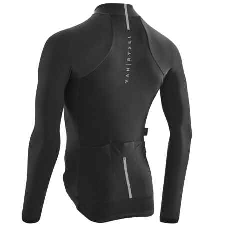 Men's Mid-Season Long-Sleeved Road Cycling Jersey Racer - Black