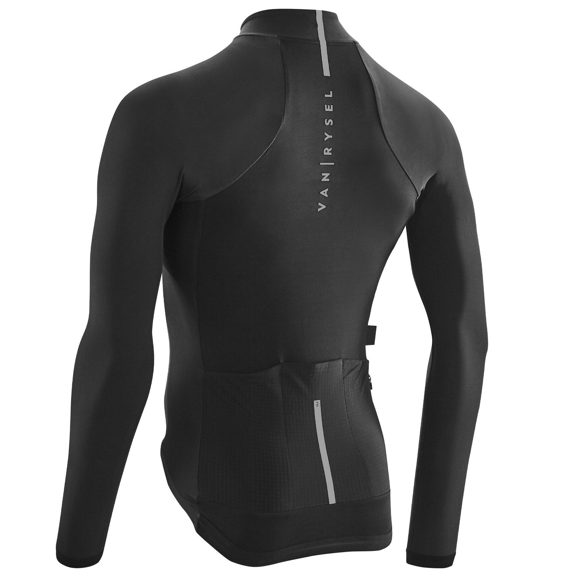 MEN'S MID-SEASON LONG-SLEEVE ROAD BIKE JACKET -RACER black