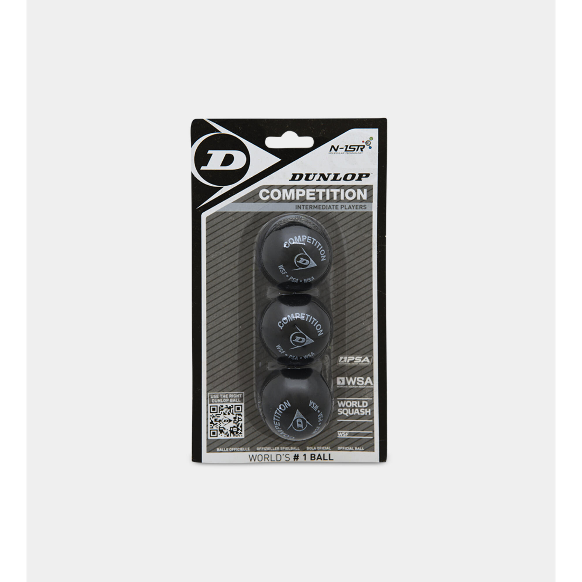 DUNLOP COMP SINGLE DOT SQUASH BALL 3 PK