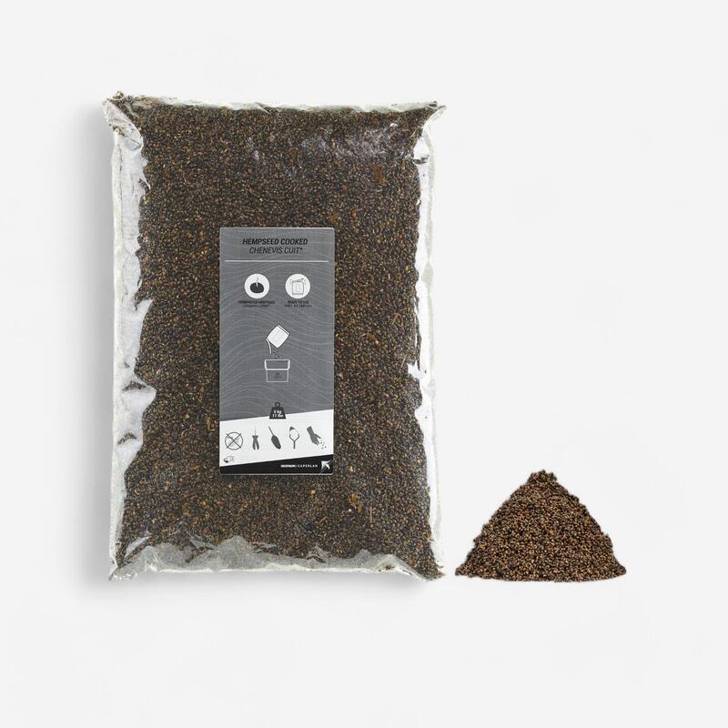 Partikels voor karper hennepzaad zak van 5 kg (gekookte kemp)