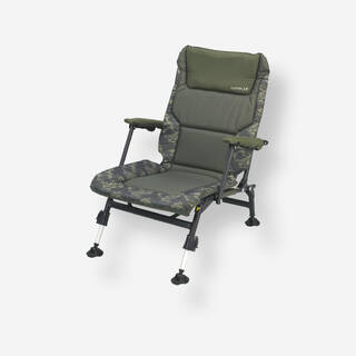 Carp Fishing Levelchair 900 Compact and Foldable Supports up to 110 Kg - Green