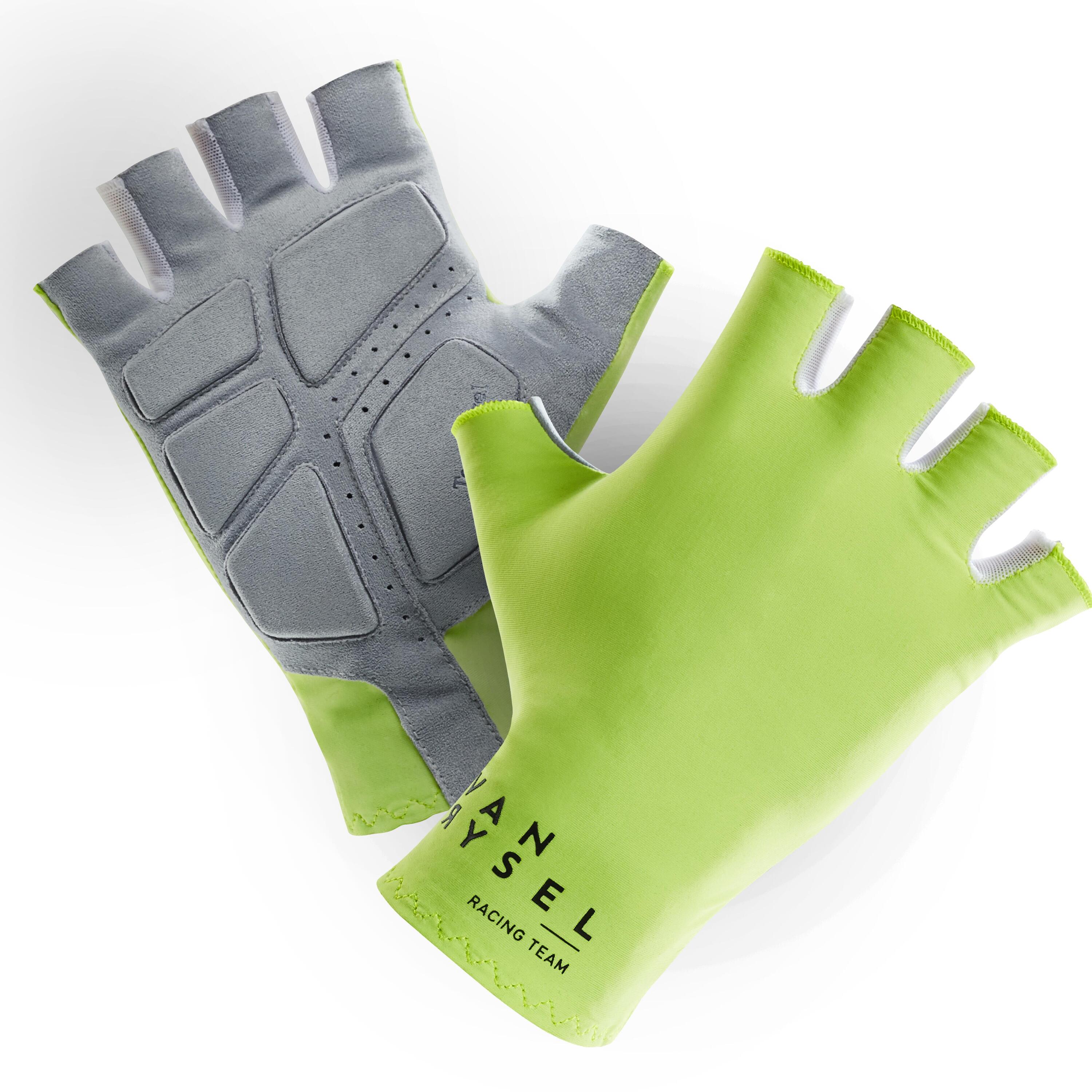Road Cycling Gloves 900 Race - Neon Yellow 3/4