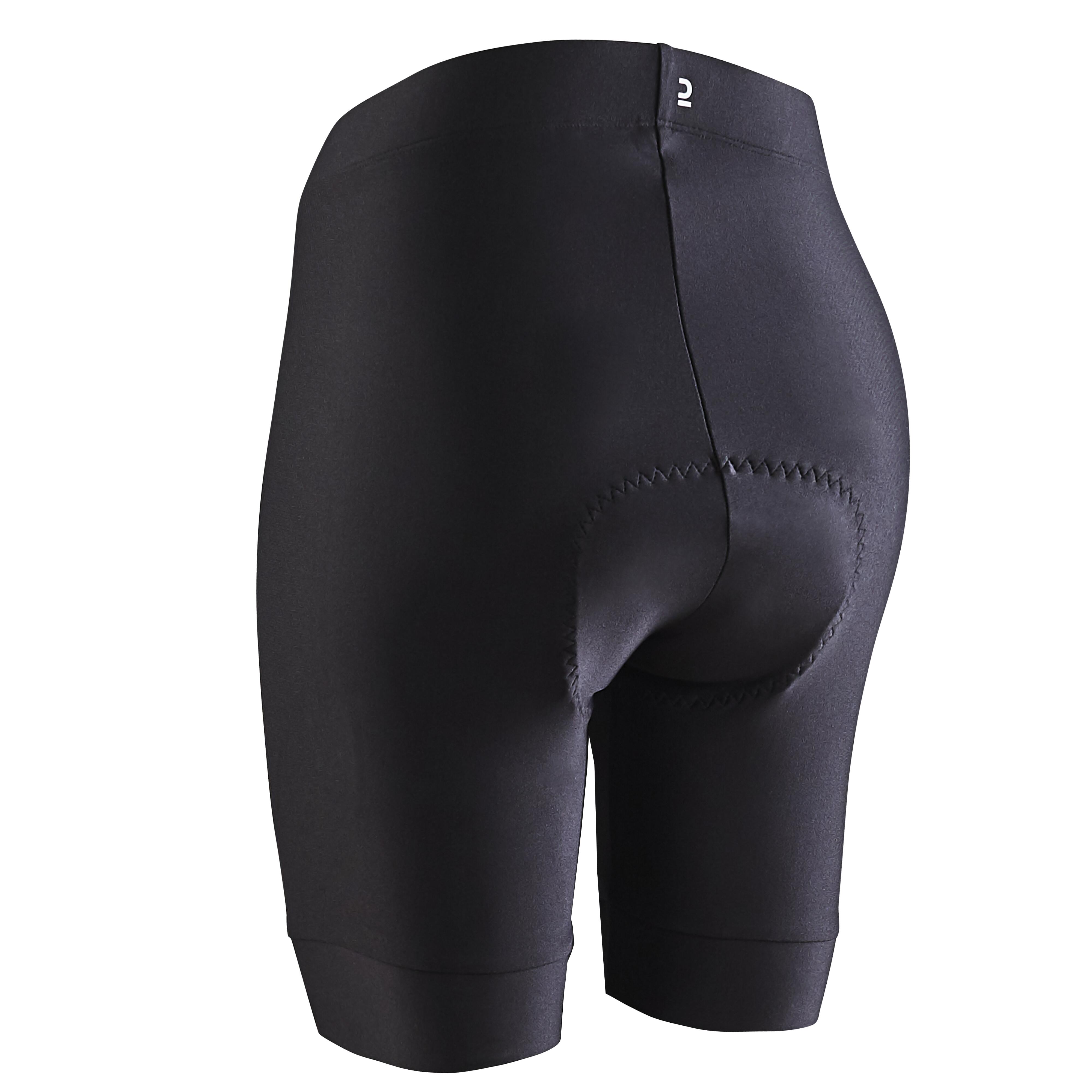 Women's Biking Shorts - 100 Black - VAN RYSEL