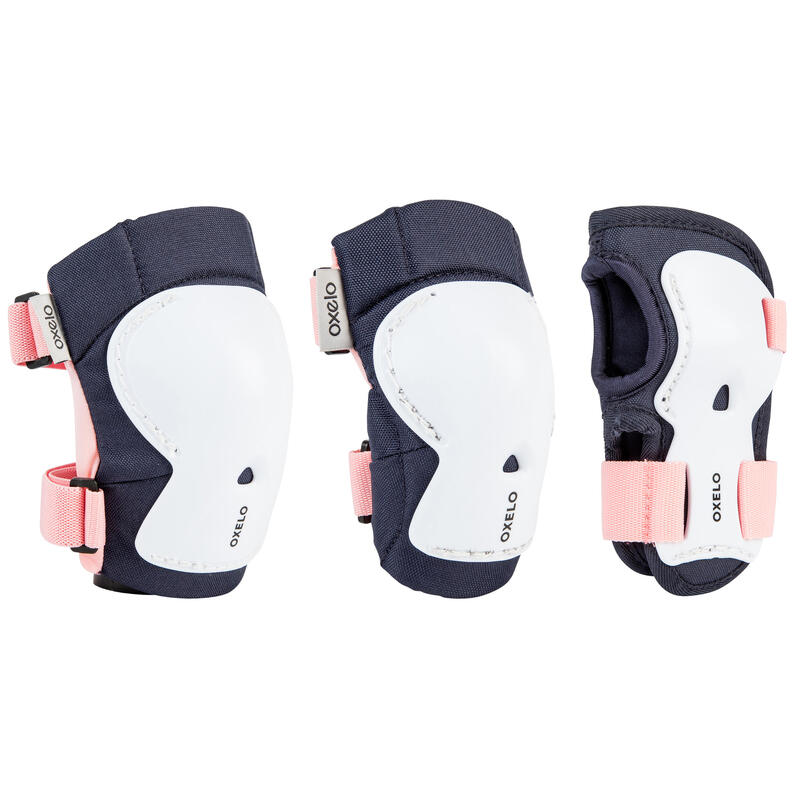 Set 3x2 beschermers voor kinderen voor rolschaatsen, steppen en skaten PLAY Bridal Pink