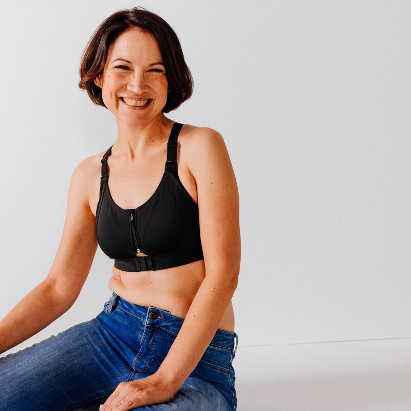 JOG KOKOON PLUS SPORTS BRA FOR BREAST PROSTHESES BLACK Decathlon