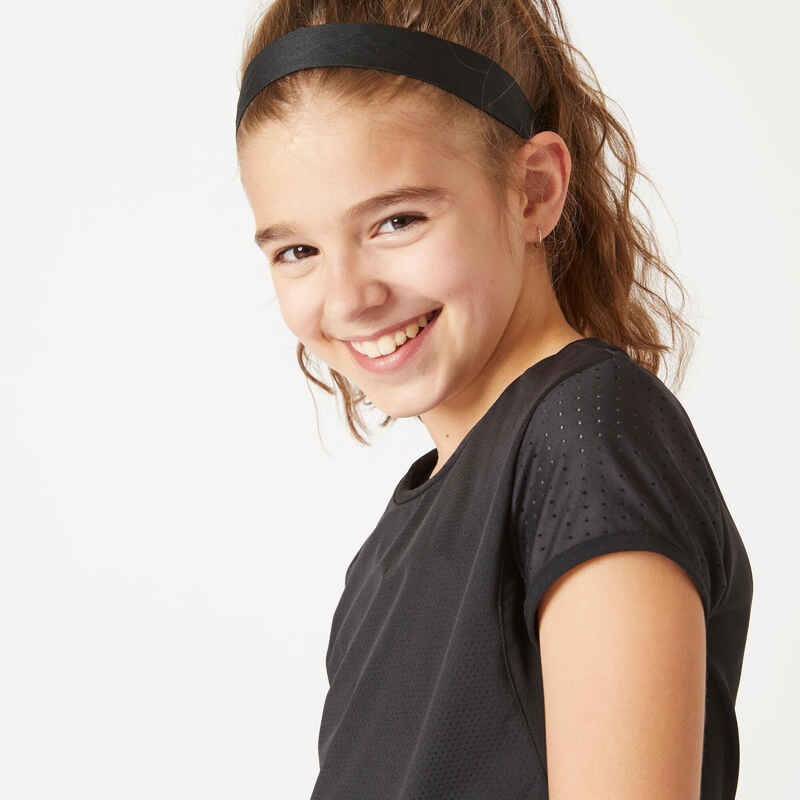 Girls' Technical Breathable T-Shirt - Black/White