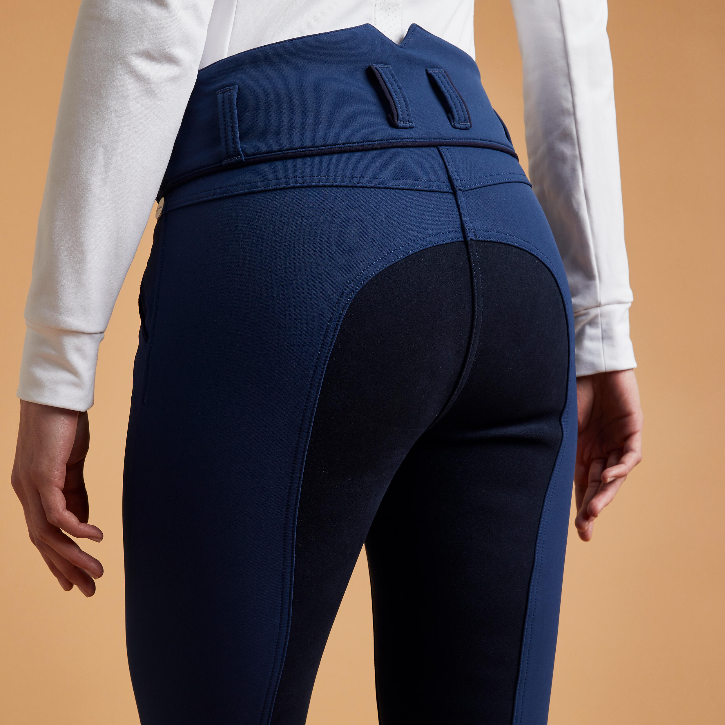 БРИДЖИ ДЛЯ ВЫЕЗДКИ С ЗАМШЕВОЙ ЛЕЕЙ ЖЕНСКИЕ DRESSAGE 900 FOUGANZA