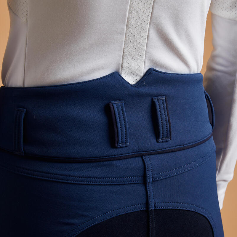 Pantaloni full seat DRESSAGE 900 donna blu