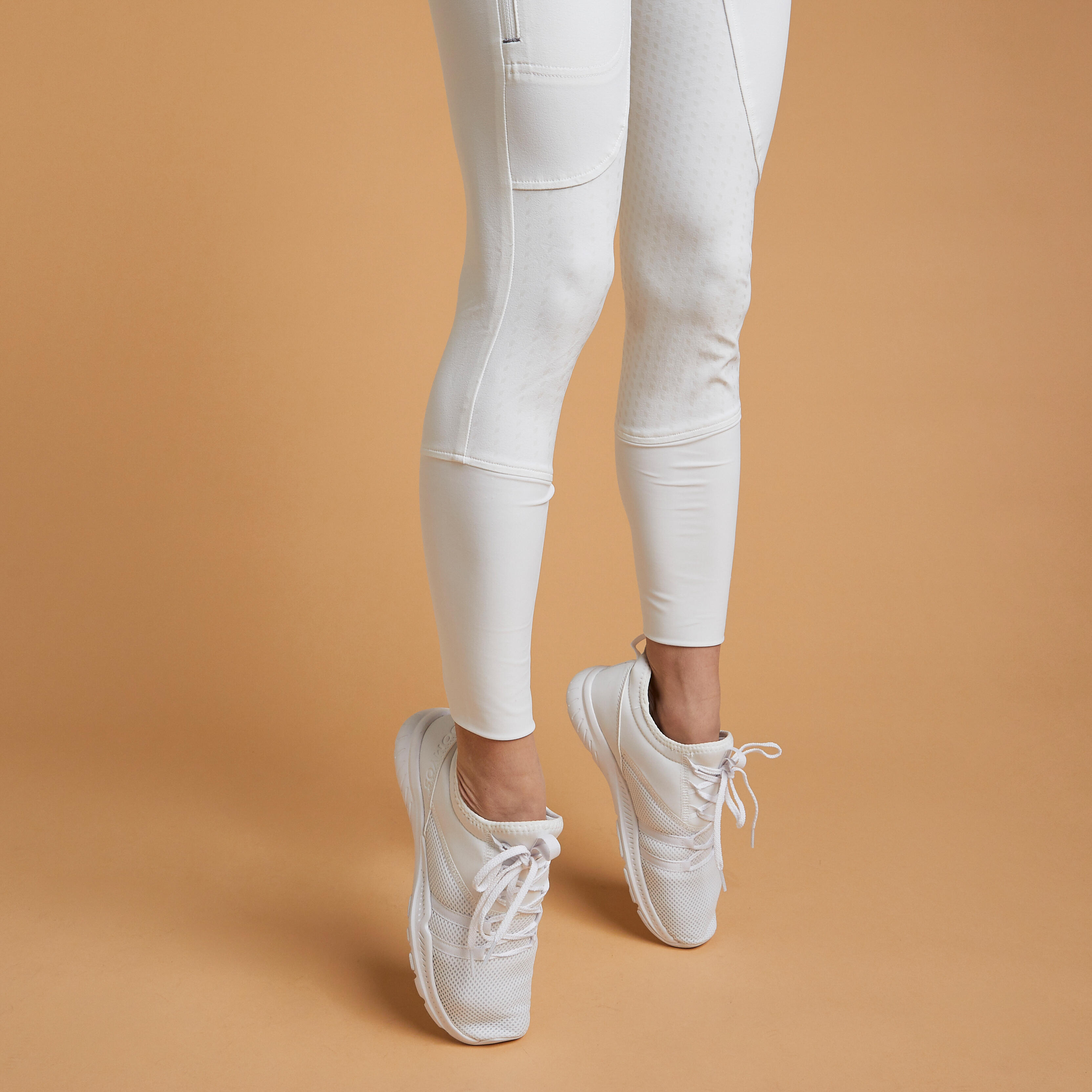 Бриджи женские с полной силиконовой леей для соревнований BR580 fullgrip  FOUGANZA