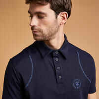 Polo equitación fouganza 500 MESH hombre azul marino manga corta