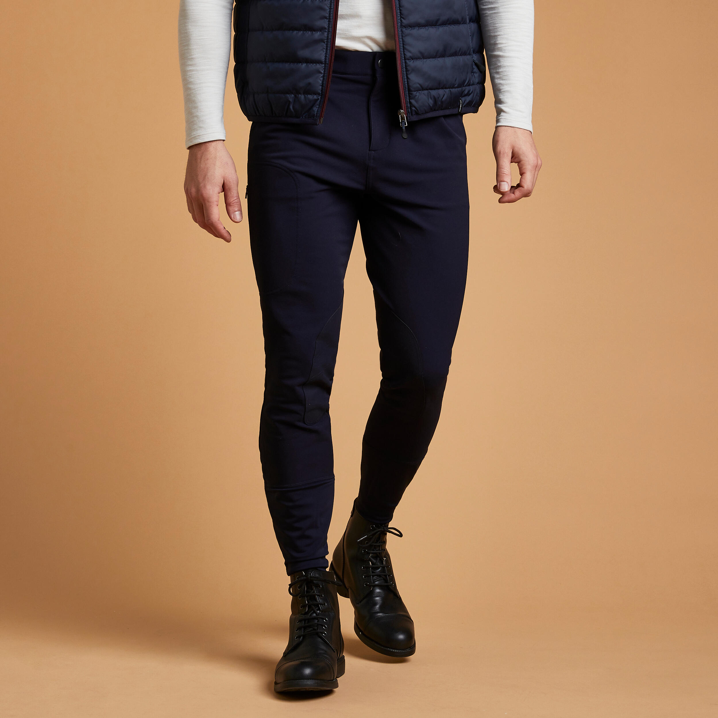 Бриджи мужские с коленной замшевой леей 500 FOUGANZA