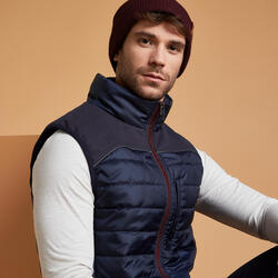 Gilet sans manche équitation homme 500 marine et bordeaux