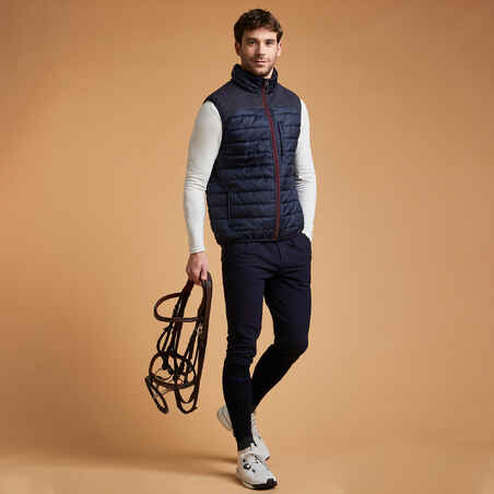 500 Sleeveless Horse Riding Gilet - Navy/Burgundy