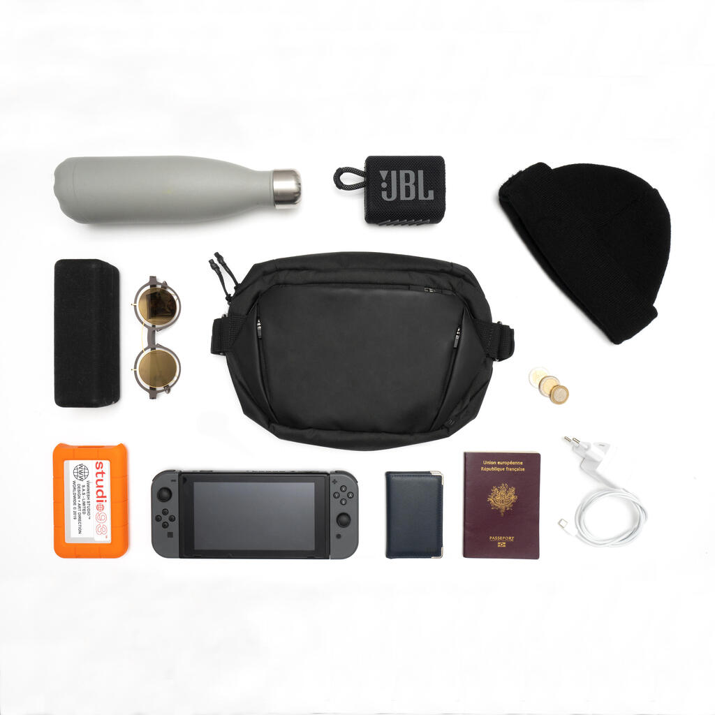 Sac banane messenger - marche urbaine - activ mblty noir