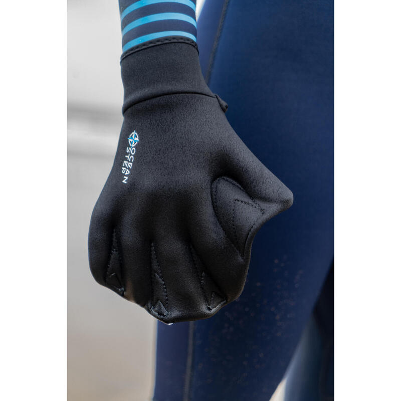 Guantes Marcha Acuática Costera Ocean Step Negro Palmeados Neopreno 2 mm